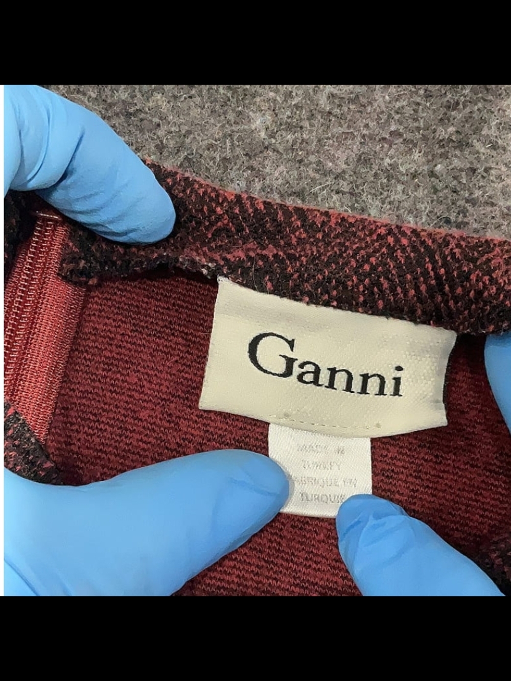 Ganni Burgundy Sheath Knit Marled Emmeline Dress - Picture 4 of 5